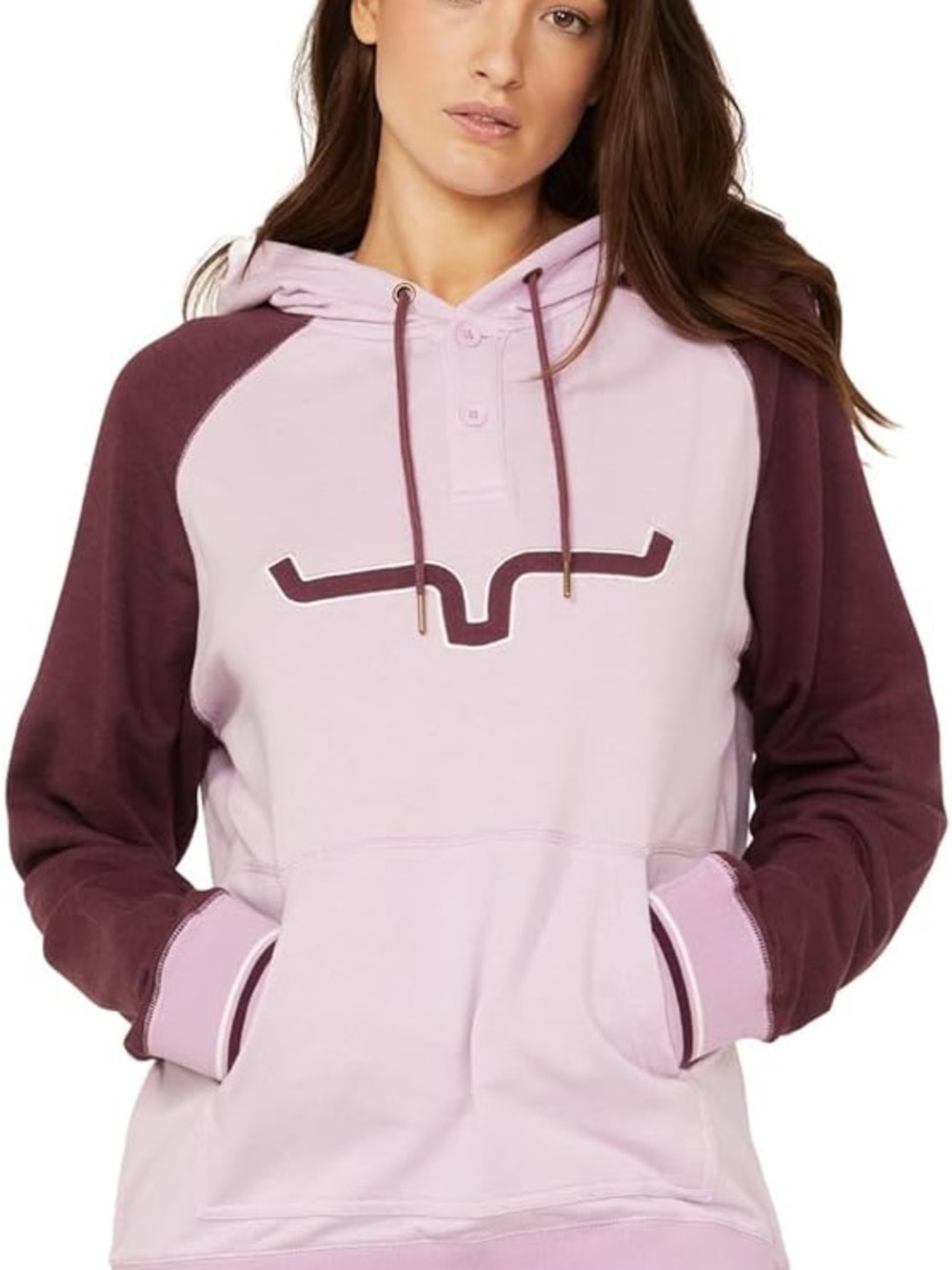 Kimes Ranch Women's Two-Tone Pink and Burgundy Hoodie Sweatshirt Size Small